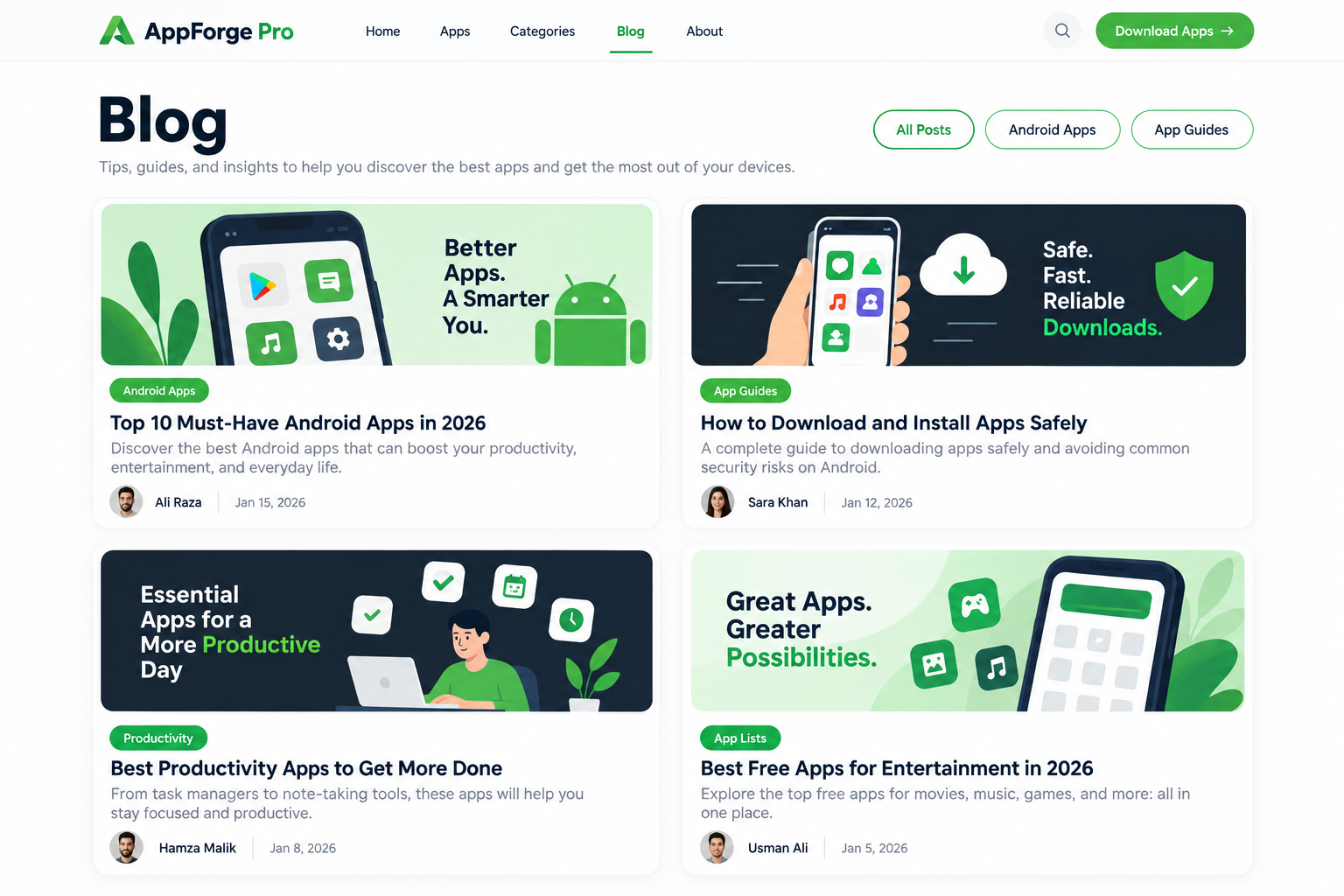 AppForge blog layout